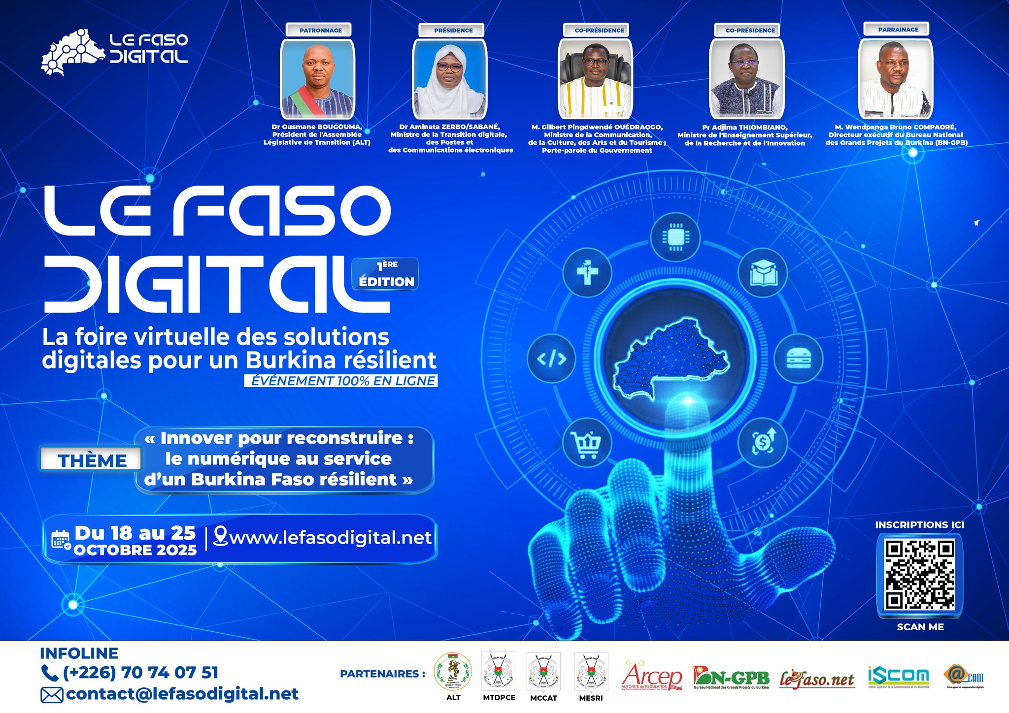 Suivez en direct sur les plateformes de Lefaso.net la cérémonie de clôture de la 1ʳᵉ Foire virtuelle des solutions digitales pour un Burkina résilient